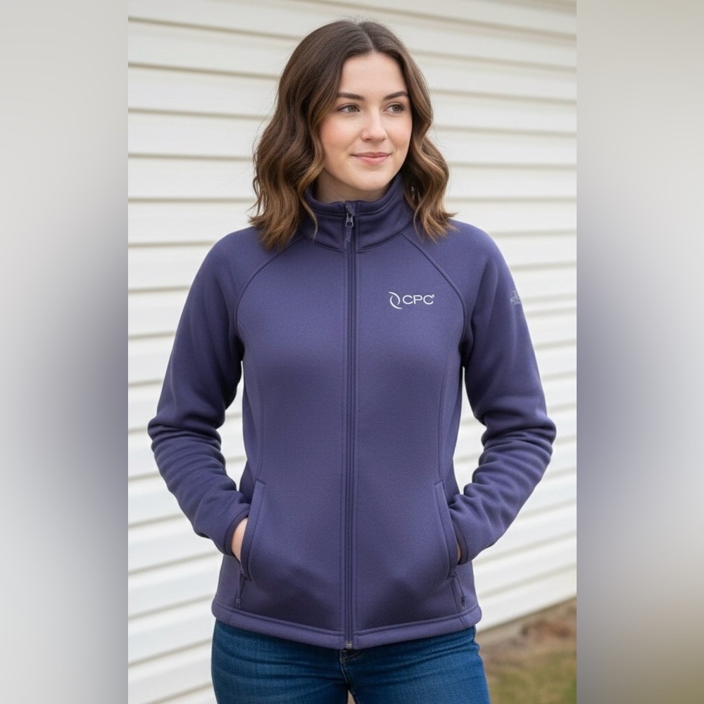 The North Face Dark Purpke Full Zip Fleece Jacket CPC Logo Size S/P